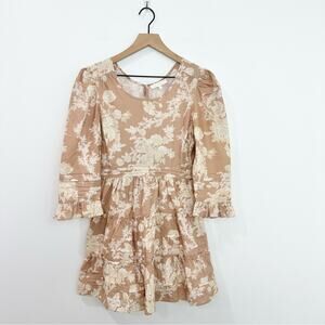 LoveShackFancy Lienzo dress in espresso foam size 2